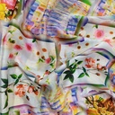 White Window Floral Print On Korean Satin (SS24) KSPS64