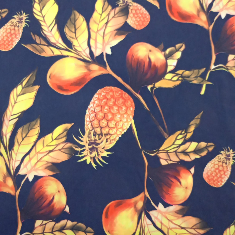 Pineapple Print On Korean Satin S23 KSPS88