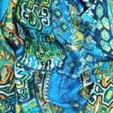 Blue Traditional Print On Korean Satin S23-KSPS25