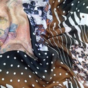 Brown Marble Print On Korean Satin S23 KSPS32