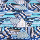 Green Triangle Print On Korean Satin S23 KSPS56