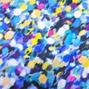 Blue Brush Art Print On Korean Satin S23-KSPS23