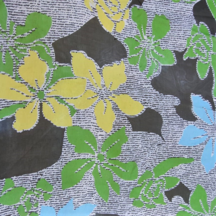 Sketch Art Flower Print On Silk Chiffon S23-SCPS198