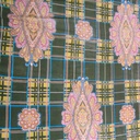 Check Flower Print On Silk Chiffon S23-SCPS137