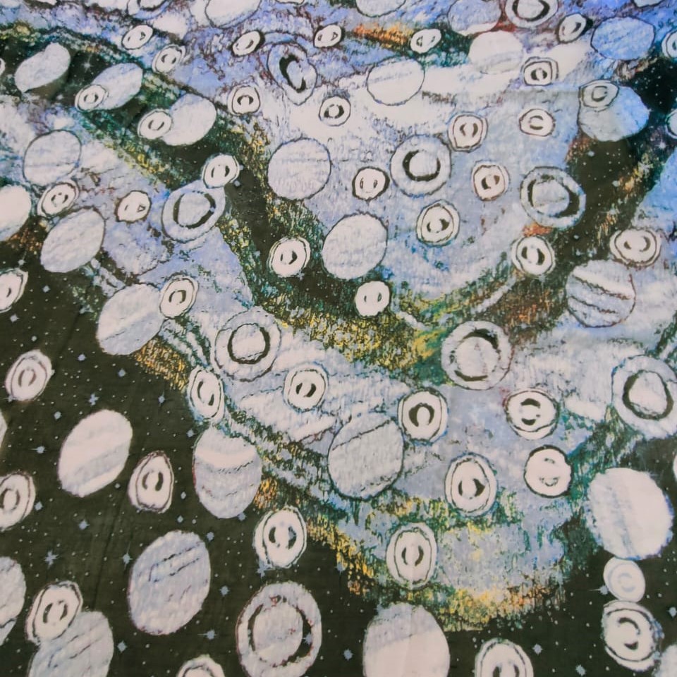 Marble Print On Silk Chiffon S23-SCPS170