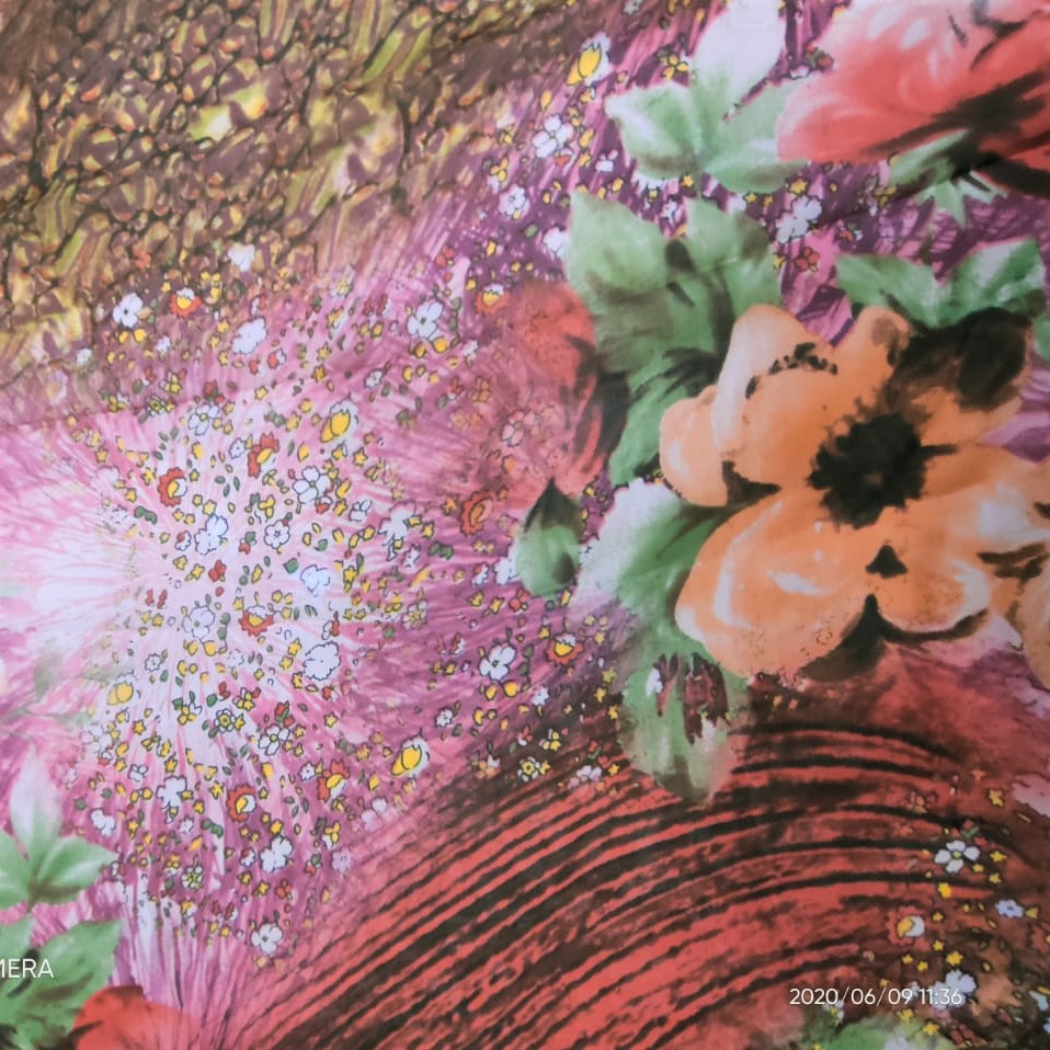 Space Floral Print On Silk Chiffon S23-SCPS201