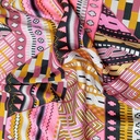 Neon Triangle Print On Korean Satin S23-KSPS78