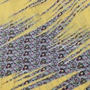 Yellow Print On Silk Satin Burnout