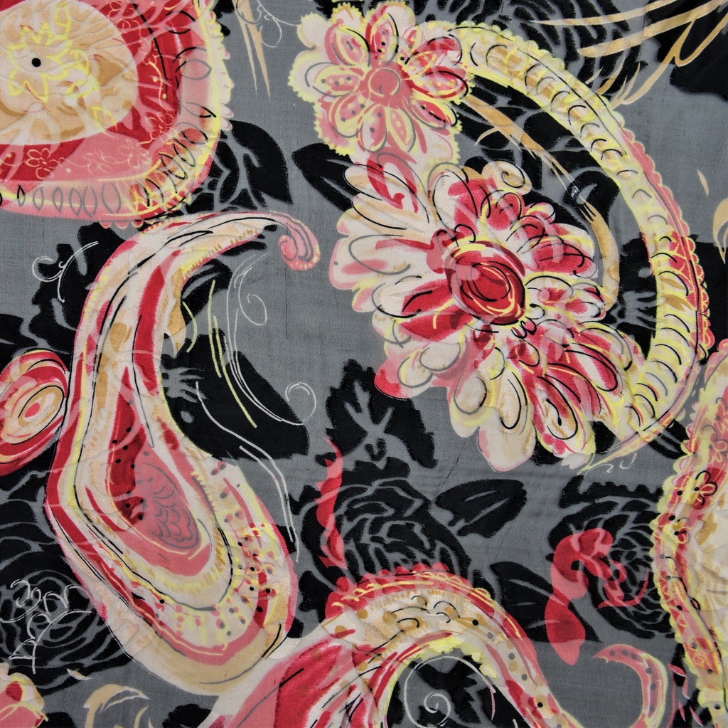 Print On Silk Satin Burnout#05