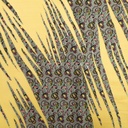 Yellow Flare Print On Silk Satin Burnout