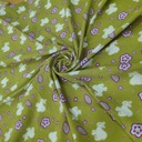 Light Green Kids Print On Cotton Corduroy Fabric