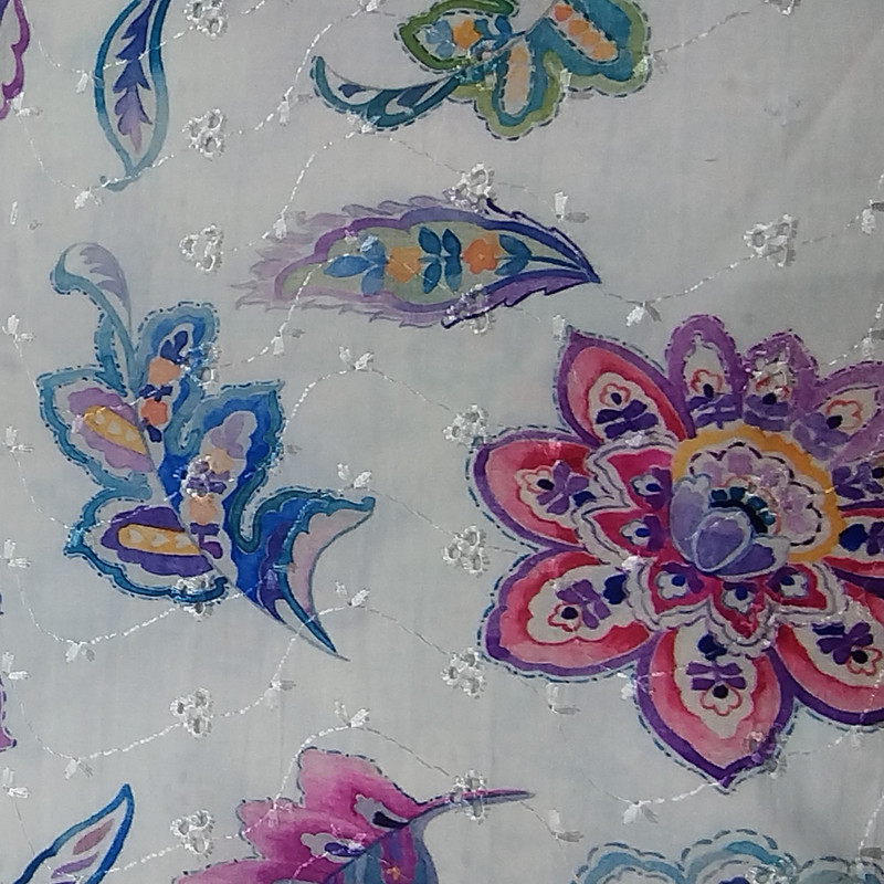 Embroidered Schiffli Print Fabric ESP 04