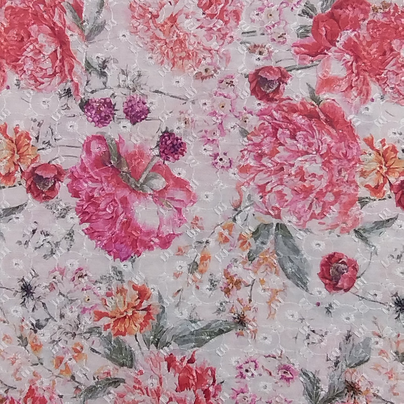 Embroidered Schiffli Print Fabric ESP 05