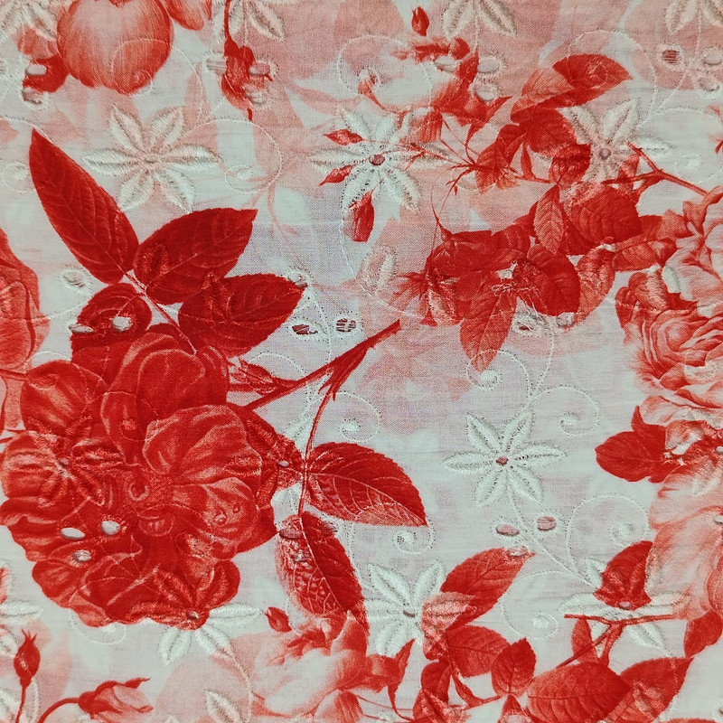 Embroidered Schiffli Print Fabric ESP 10