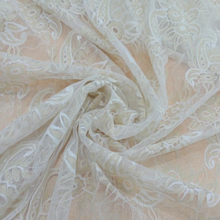 White Dyed Lace Fabric#07