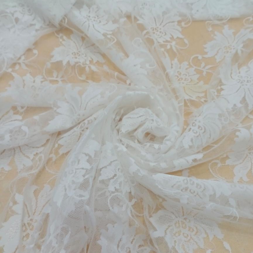 White Dyed Lace Fabric#08