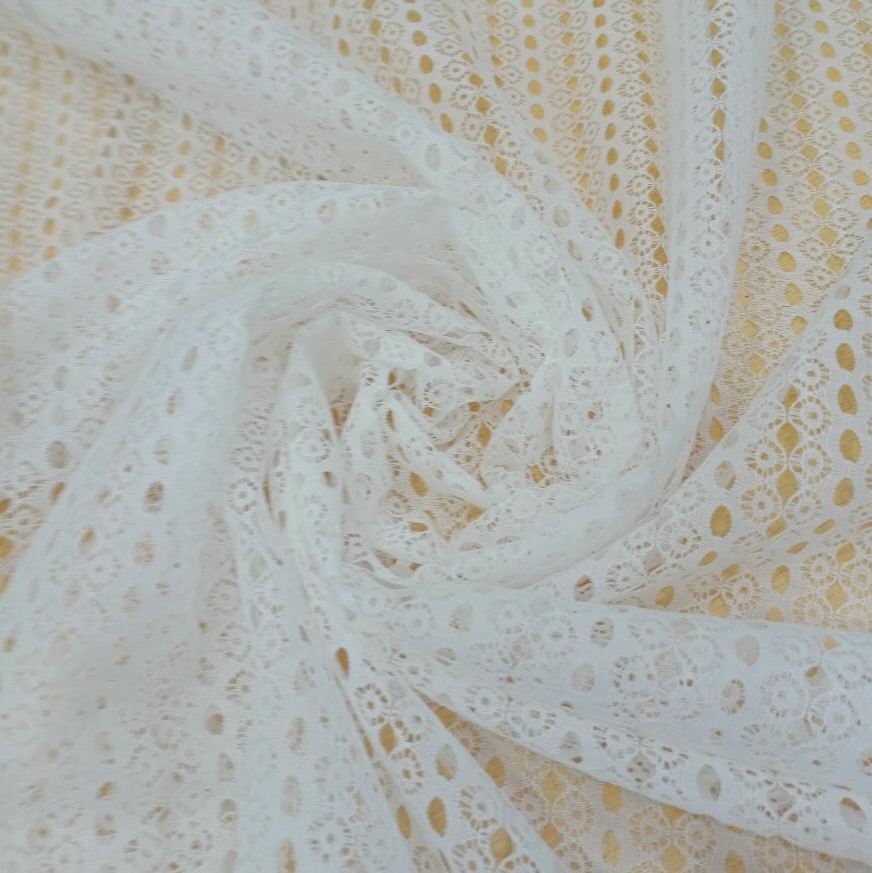 White Dyed Lace Fabric#10