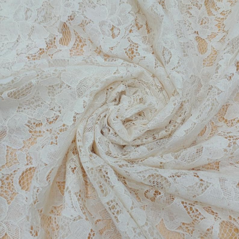 White Cotton Lace Dyed Fabric WCLS01