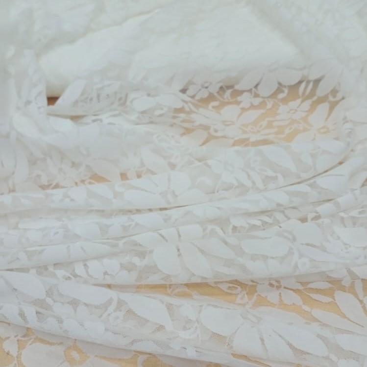 White Dyed Lace Fabric#12