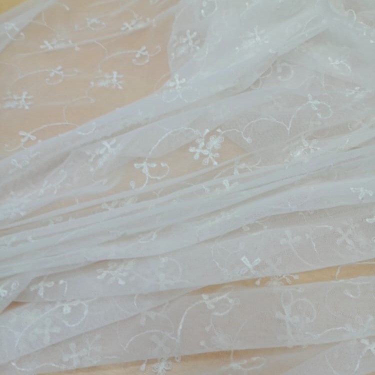 White Dyed Lace Fabric#13