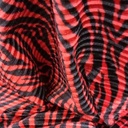 Stripe Velvet Burnout Printed Knitted Fabric (Zebra Print)(Aurora Red)