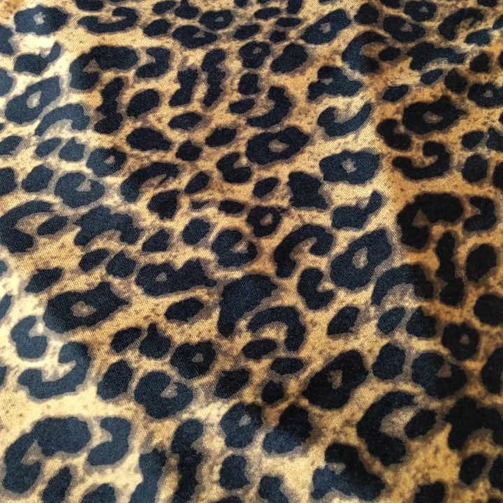 Mustard & Black Leopard Print On Velvet Fabric