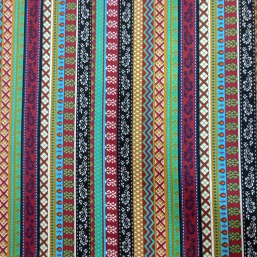 Bohemian Print On Korean Satin S23 KSPS121
