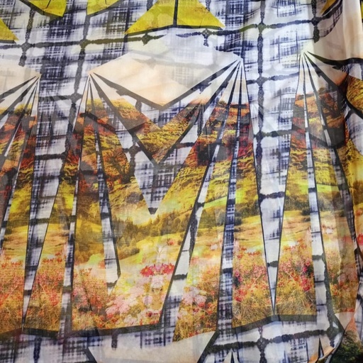 Mirror Garden Print On Habutai Satin S24 HSPS49