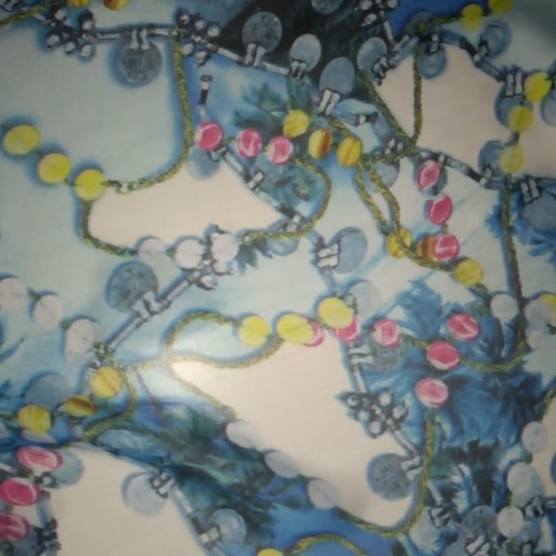 Modern Art Work Print On Habutai Satin S24 HSPS12