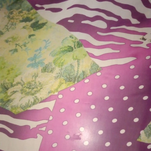 Purple Marble Print On Habutai Satin S24 HSPS13