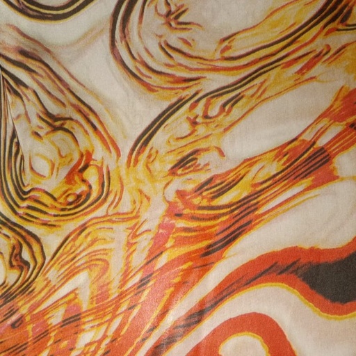 Coffee Print On Habutai Satin S24 HSPS25
