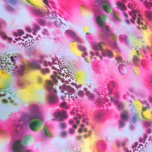 Pink Bubble Print On Korean Satin S23-KSPS89