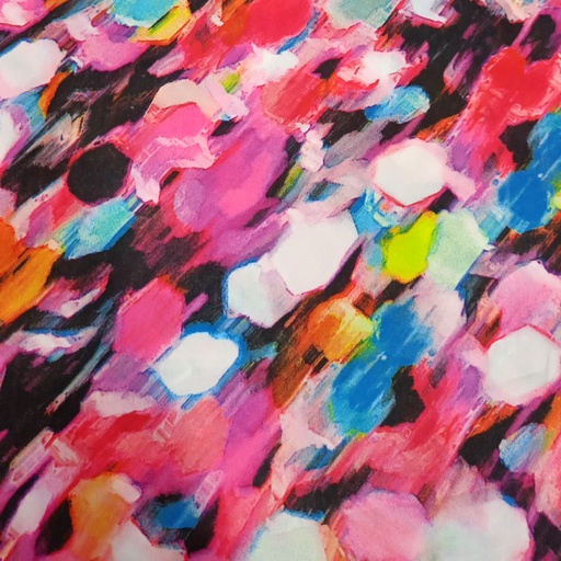 Brush Art Print On Korean Satin S23-KSPS70