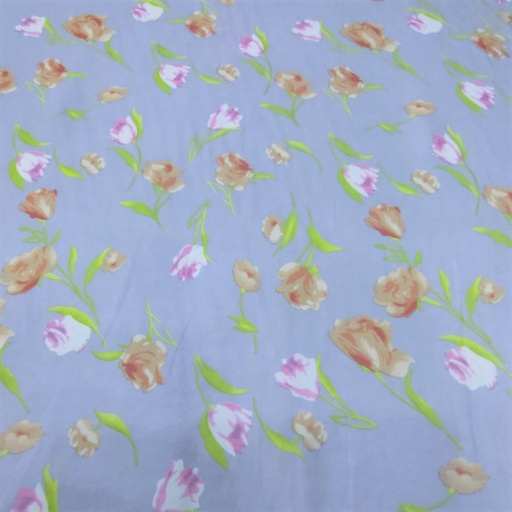 Flower Print On Flat Chiffon FCPS152