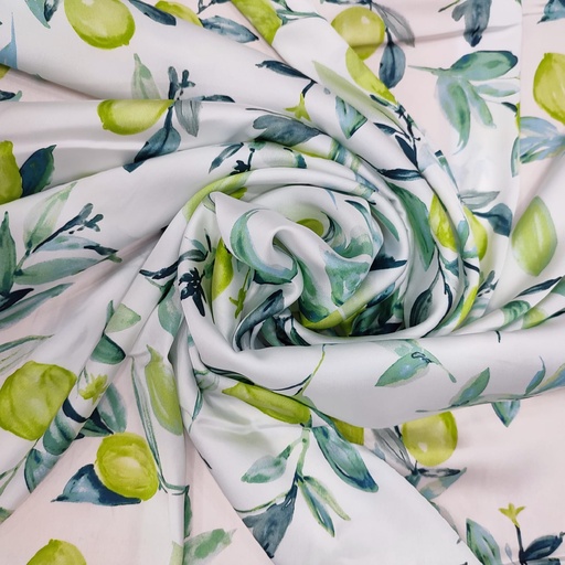 Lemon Print On Korean Satin SS22L-KSPL47