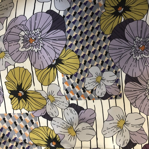 Big Flower Wall Print On Korean Satin SS22L KSPL11