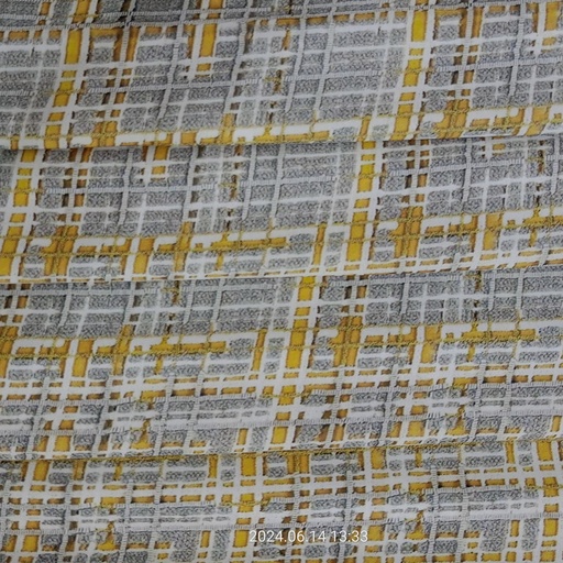 Yellow Check Print On Royal Georgette (SS2N) RGPB112