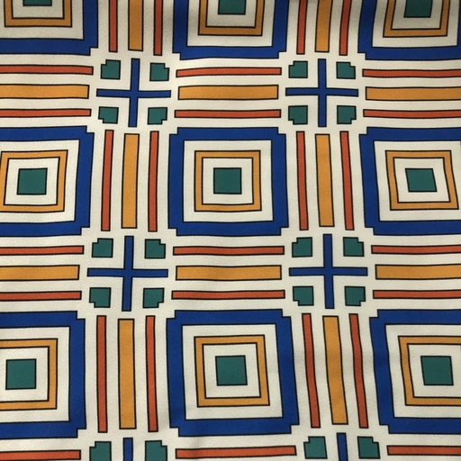 Brown Box Print On Korean Satin SS22N KSPB07
