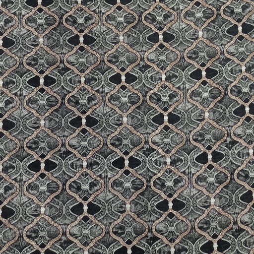 Ogee Blue Print On Korean Satin SS22N-KSPB84