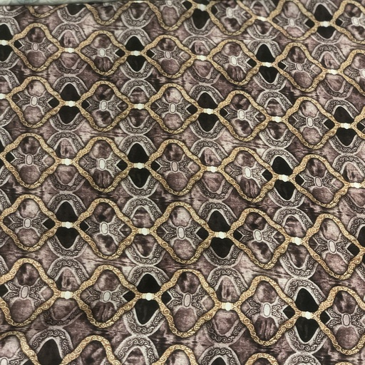 Ogee Purple Print On Korean Satin SS22N KSPB85